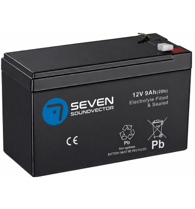 Seven Soundvector Batería para equipos Seven Soundvector de 12V/9AH de 151x65X94 mm
